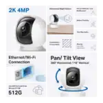 תכונות מצלמת Tapo C222 כולל 2K 4MP חיבור Ethernet וזיהוי חכם