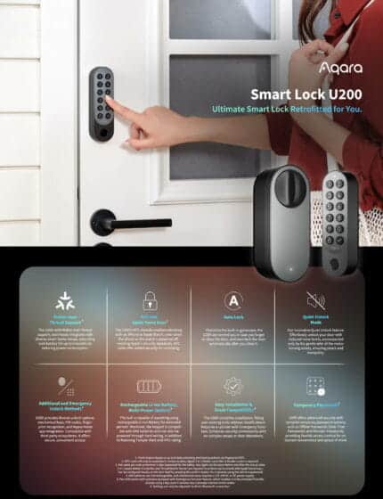 Aqara Smart Lock U200 ולוח המקשים עם סקירת התכונות המרכזיות