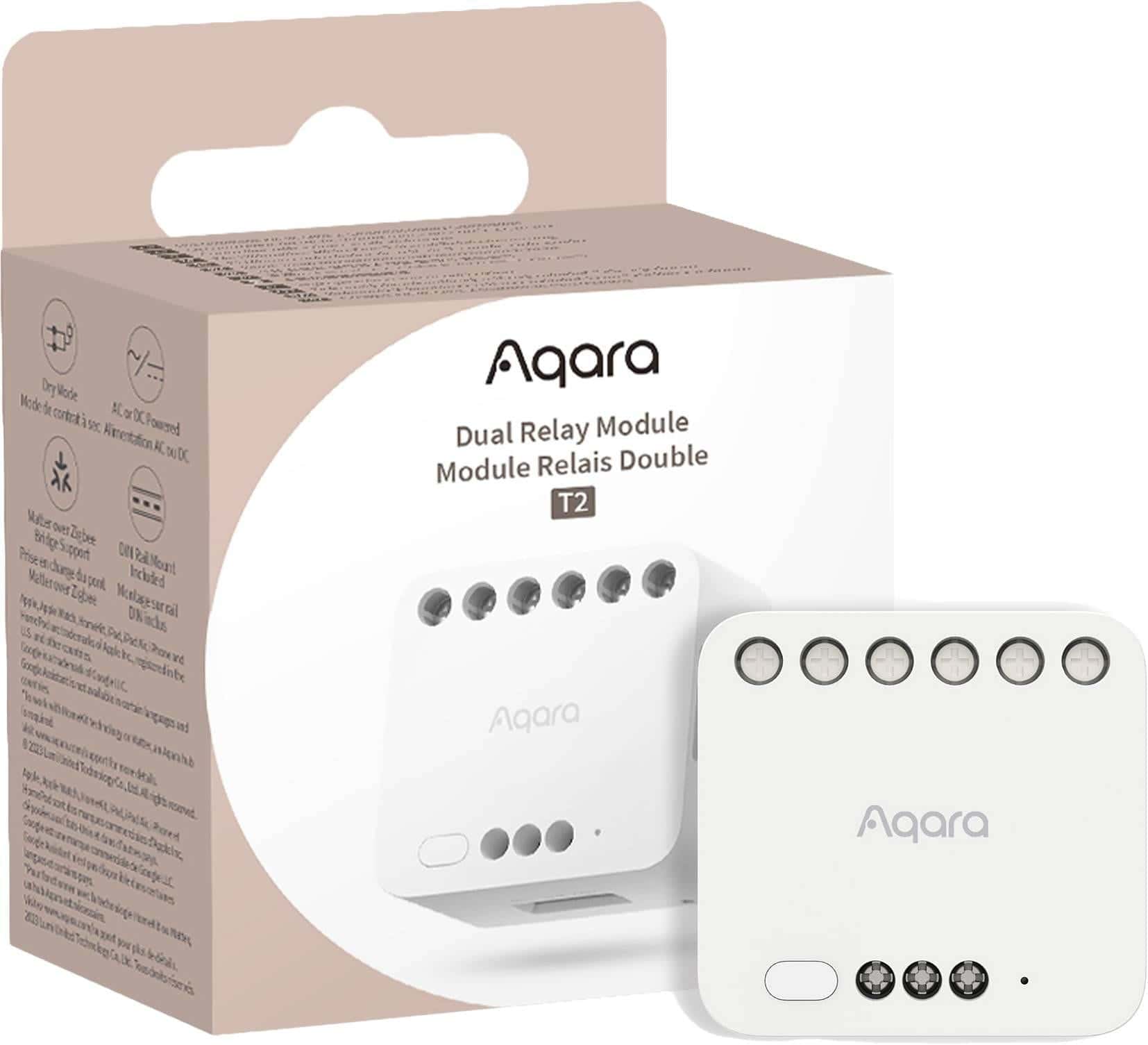 Aqara Dual Relay Module T2 מודול ממסר דו-ערוצי Aqara T2 עם האריזה