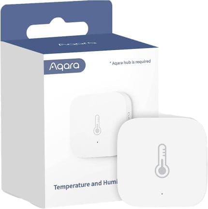 מד טמפרטורה ולחות Aqara T1 לצד אריזת המוצר