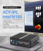 מחשב תעשייתי XCY ‏N150 ללא מאוורר, עם גוף קירור מתכתי ויציאות USB ו-COM