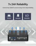 מארז האלומיניום של מחשב XCY N150 עם צלעות קירור פסיביות, ללא מאוורר, לפעולה שקטה 24 שעות ביממה