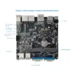 לוח האם של מחשב הבקרה XCY N150: חריץ M.2 לכונן NVMe, חריץ זיכרון SODIMM DDR4 וחריצי הרחבה ל-Wi-Fi